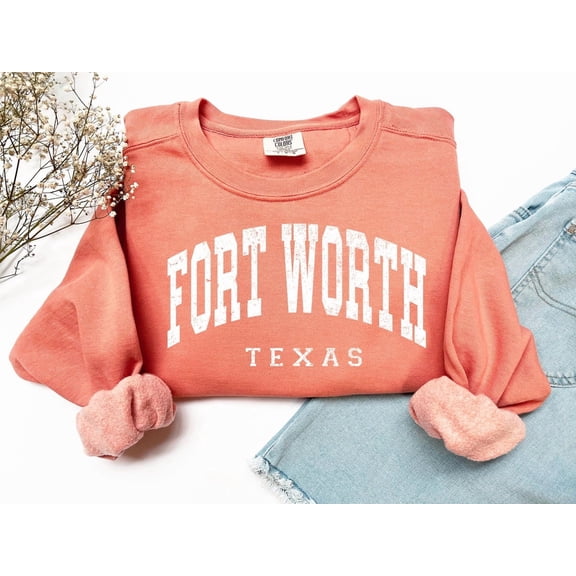Fort Worth Texas Sweatshirt: Western Cowtown Crewneck, Retro Souvenir Tshirt All Size S-5XL