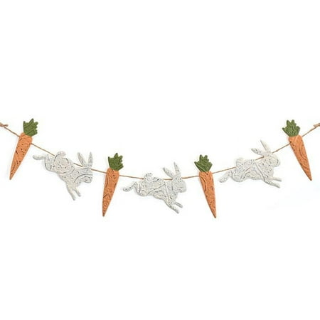 burton+BURTON Embossed Tin Carrot Bunny Garland