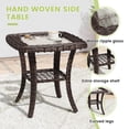 thumbnail image 4 of DIFY 6PCS Patio Furniture Set with 41.7” Fire Pit Table, PE Rattan Wicker Conversation Set, 3-Seat Sofa, Loveseat, 2 Swivel Chairs, Side Table, Beige, 4 of 8
