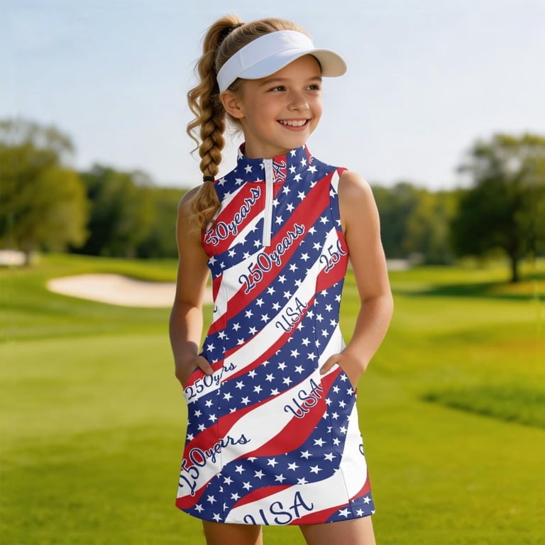 red white and blue tennis dress Prepletic Little Miss Tennis Dress