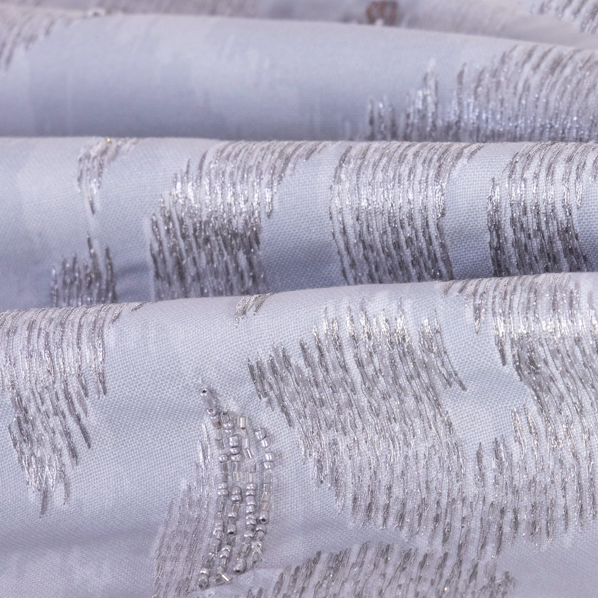 Ox Bay Amara Ikat Glam Polyester Hand Woven Throw Pillow, Silver/Gray, 20" x 20"