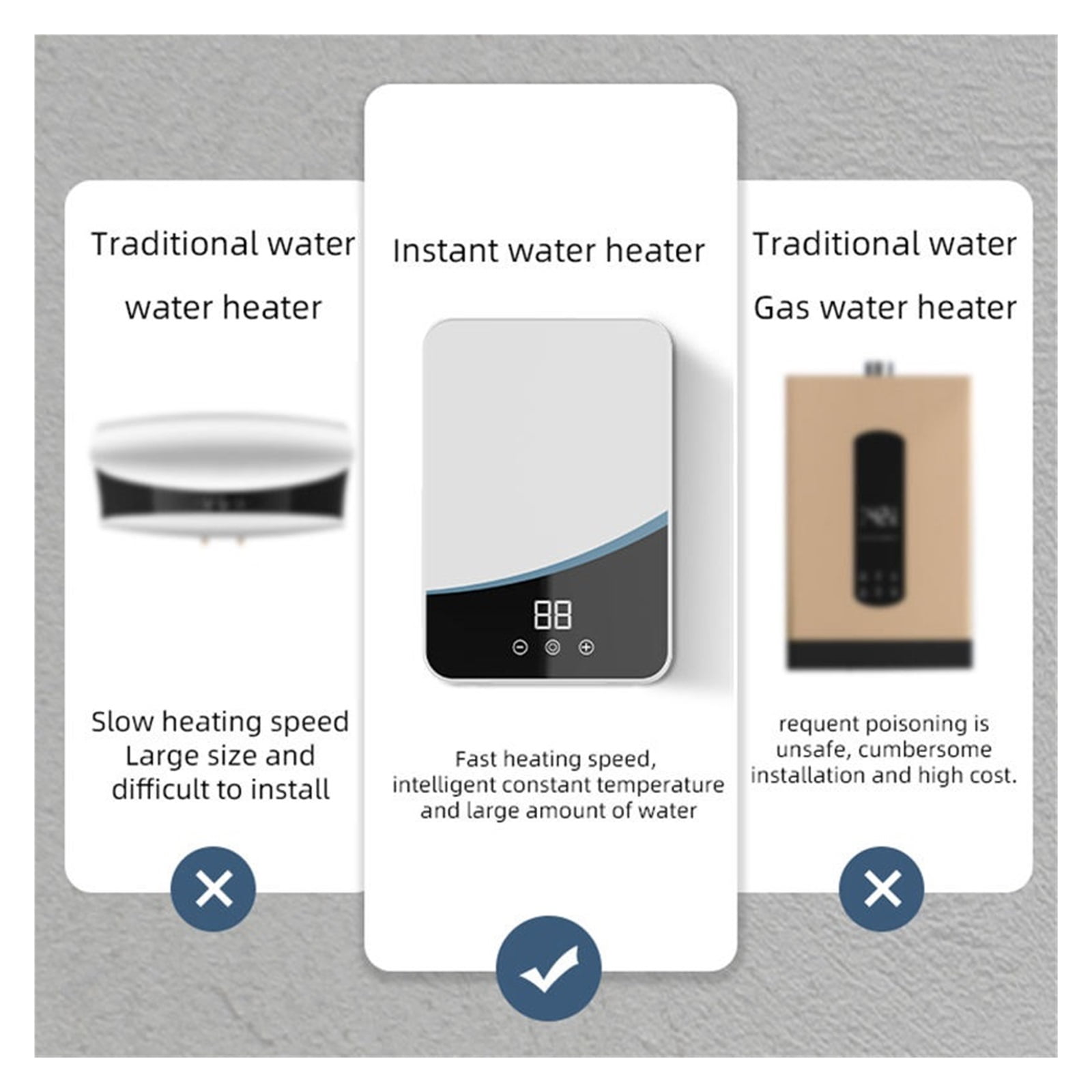 Hot Water Heater 5500W Instant Tankless Water Heater Thermostat Induction Heater Smart Touch Electric Heaters Shower Automatica ,Energy Saving