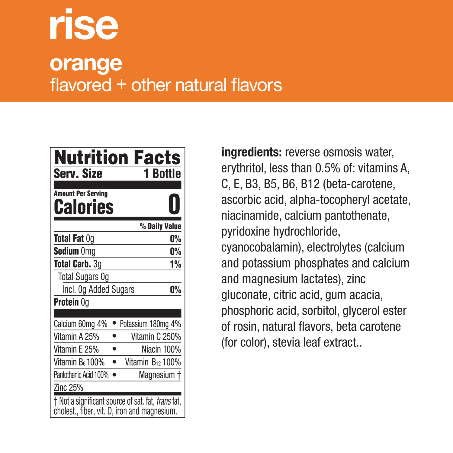 Buy vitaminwater zero sugar rise, electrolyte enhanced water w