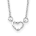 thumbnail image 3 of 925 Sterling Silver Rhodium-Plated 18in Heart Necklace 16 Inch, 3 of 3