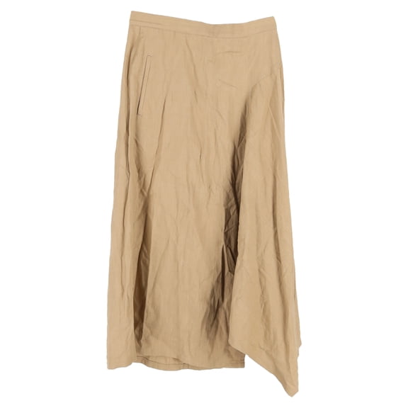 Pre-Owned Yohji Yamamoto A-Line Midi Skirt in Brown Cotton