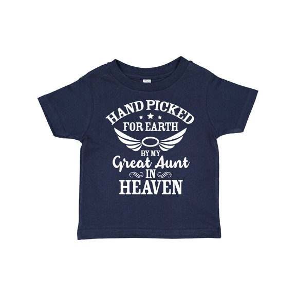 Inktastic Handpicked for Earth by My Great Aunt in Heaven Boys or Girls Toddler T-Shirt