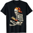 thumbnail image 5 of Halloween Skeleton Gamer Video Gaming Men T-Shirt, 5 of 6