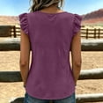 thumbnail image 4 of Ashirexll Tops for Women Trendy Casual Loose Fashion Sleeveless V-Neck Button Up Pullover Top for Summer, 4 of 5