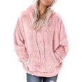 thumbnail image 4 of Sudadera de felpa para mujer, capucha con cordón, ajuste holgado, sudadera con capucha para mujer con bolsillo frontal para el trabajo, deportes diarios, 4 of 6