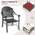 thumbnail image 6 of Miekor Furniture Cast Aluminum Patio Dining Chair 4PCS With Black Frame and Cushions In Random Colors B5A3756, 6 of 9
