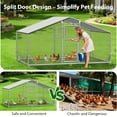 thumbnail image 5 of Sylviera Metal Walk-in Chicken Coop with Perch Ladder, 10x6.5x6.4FT Outdoor Poultry Enclosure, Reinforced Frame and Waterproof Cover for 8-15 Chickens, 5 of 9