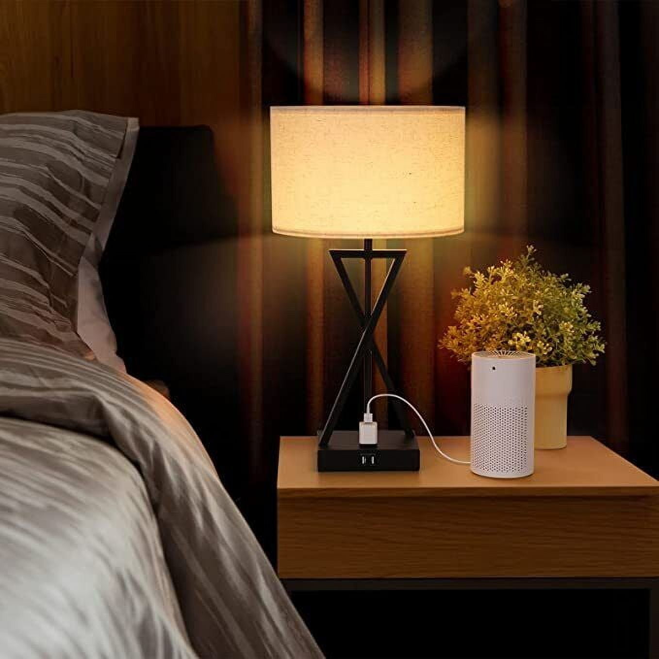Table Lamp Set of 2 Table Lamps for Living Room (White,3 Touch Control Ways)