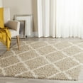 thumbnail image 3 of SAFAVIEH Dallas Logan Geometric Shag Area Rug, Beige/Ivory, 6' x 6' Square, 3 of 9