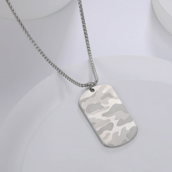 EUEAVAN Camouflage Dog Tag Military Pendant Necklaces Soldier Army Outdoor Sport Stainless Steel Necklace Male Jewelry