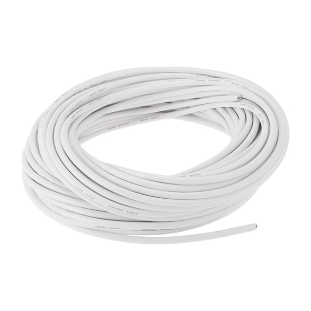 Cables eléctricos únicos para automóviles, cable de alimentación de 98 pies, blanco, TC, 1 pieza, 22 AWG, 6 conductores, completamente aislado y con chaqueta de tacto suave, universal