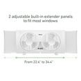 Holmes 9" Twin Blade Manual Window Fan, 2 Speeds, Reversible Airflow, 2 Extender Panels, White