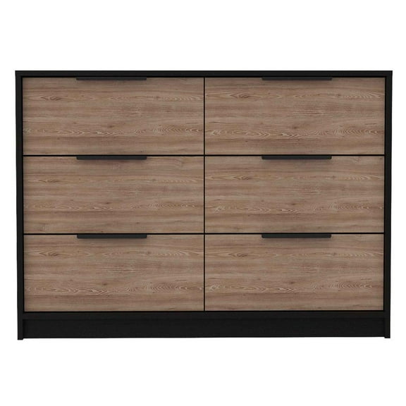 FM FURNITURE Marion Slide And Pull Dresser Four Drawers Black Engineered Wood