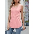 thumbnail image 5 of Women's Loose Fit Sleeveless Tank Top, Solid Color, Crew Neck, Lightweight Ribbed Fabric, Available in Pink & White, 5 of 6