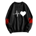 thumbnail image 4 of HOMBOM Valentines Sweatshirt for Women Black Pullover Hoodless Solf Graphic Long Sleeve Womens Tops Crew Neck, 4 of 5