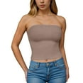 thumbnail image 2 of adviicd Women Tops Womens Sleeveless Racerback High Neck Casual Basic Cotton Ribbed Fitted Tank Top(Khaki,L), 2 of 6