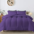 thumbnail image 2 of D.N.G. BEDDINGS 1 Piece Luxury Straight Line Pattern Comforter, Premium Super Soft, 800 Thread Count, 100% Egyptian Cotton, Full/Queen Size Purple Solid Color, 2 of 6