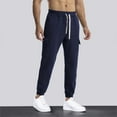 thumbnail image 6 of Momasggi Men's Cargo Sweatpants Casual Drawstring Elastic Waist Sweatpant Lounge Athletic Pants Baggy Workout Joggers with Pockets Navy XL, 6 of 9