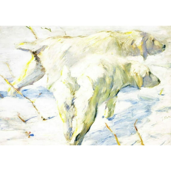 Siberian Shepherd Dogs-Marc - CANVAS OR FINE PRINT WALL ART