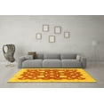 thumbnail image 3 of Ahgly Company Indoor Round Abstract Yellow Modern Area Rugs, 5' Round, 3 of 4