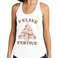 thumbnail image 2 of Feline Festive Tank Top Fitted Racerback Women's X-Large White, 2 of 5