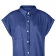 thumbnail image 4 of TIMIFIS Robe d'Été pour Femme Mode à Manches Courtes Ajustée Couleur Unie Imitation Denim Robes pour de Nombreuses Occasions pour le Magasinage, le Travail, les Loisirs et le Divertissement, 4 of 6