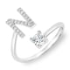 thumbnail image 1 of Anillo Ajustable Letra N Inicial Plata Fina .925 Joyería, 1 of 4
