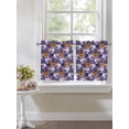 thumbnail image 3 of Halloween Half Window Curtains 24 Inches Long, Orange Pumpkin Funny Ghost Black Cat Purple Window Treatment Curtain Drapes, Short Curtains Tiers for Kitchen Over Sink, 27.5"x24", 2 Panels, 3 of 7