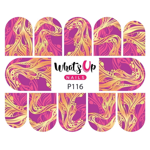 Whats Up Nails P116 Lavalicious Water Decal Sliders for Nail Art Design