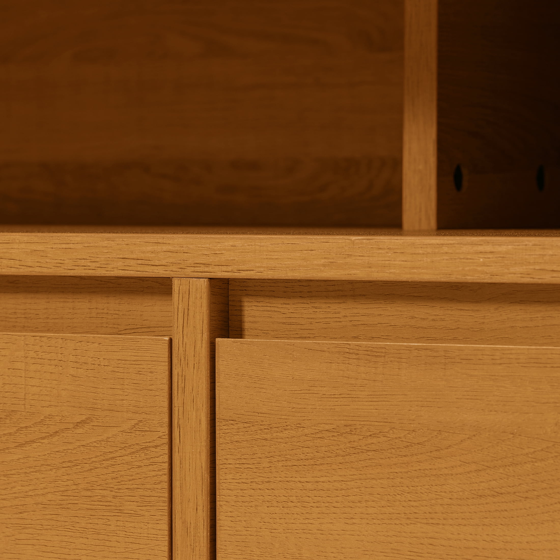 Better Homes & Gardens Juliet Curved TV Stand for TVs up to 75”, Light Honey Finish  (图5)