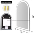 thumbnail image 4 of LED Bathroom Mirrors with Lights 30"x40"Arched Mirror for Wall,Anti-Fog,LED Mirrors with Front Light and Backlit, Memory Function for Vanity,Bathroom, Entryway, Living Room, 4 of 8