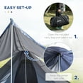 thumbnail image 2 of , 15.4'x15.4'x8.5' Teepee Tent, Waterproof Camping Tent with Porch Area, Floor and Carry Bag, for 2-3 Person Outdoor Backpacking Camping Hiking, Blue, Blue ,Aluminum ,, 2 of 10