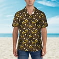 thumbnail image 2 of Disketp Hawaiian Shirts for Men,Flying Furry Honey Bees Print Mens Casual Short Sleeve Button Down Shirts Beach Shirt, 2 of 7