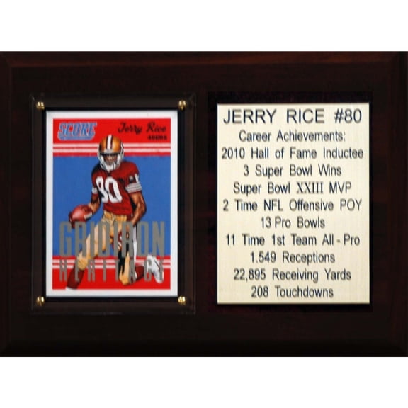 Jerry Rice 49ers 6'' x 8'' Plaque