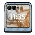 thumbnail image 6 of Case for Motorola Razr 2024 Fiber Texture Case, Slim Thin Protective Cover Skin for Motorola Razr 2024, with Anti-Slip Strip Sturdy Shockproof Lens Protection Phone Case, Blue, 6 of 11