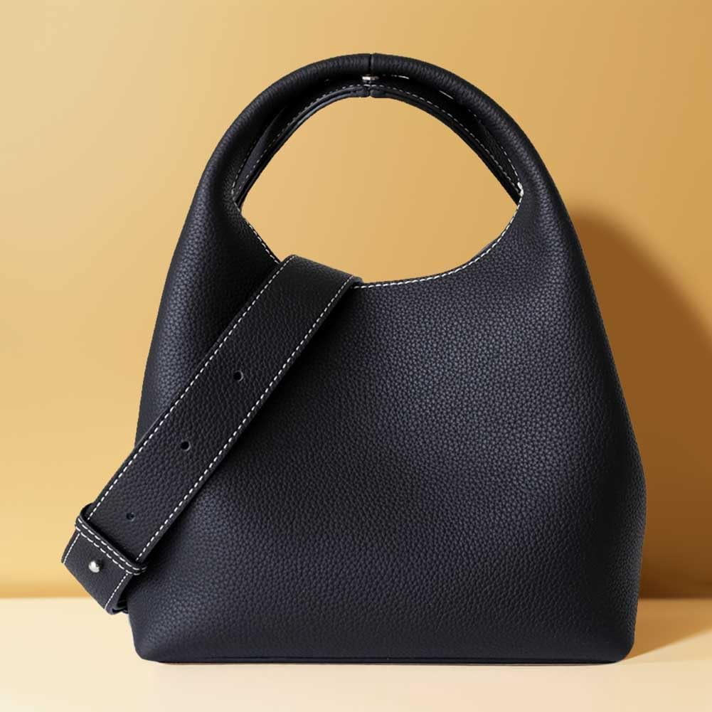 Municipal Small Genuine Leather Crossbody Bags Hobo Purse for Women Shoulder Bucket Bag Luxury Designer Handbag Satchels