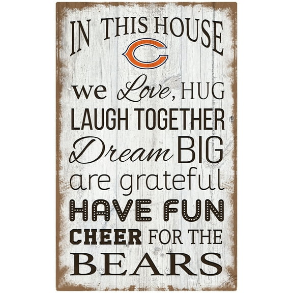 Chicago Bears 11'' x 19'' Team In This House Sign
