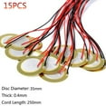 thumbnail image 4 of 15pcs Piezo Discs with Leads for Acoustic Guitar, Drum Sound Sensor, Trigger Mic for Instruments, Electronics, 4 of 7