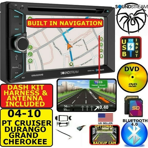 04-10 CHEVY PONTIAC SATURN GPS NAVIGATION BLUETOOTH USB CD/DVD/AUX STEREO PKG