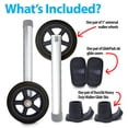 thumbnail image 3 of Top Glides Walker Wheel Kit with Heavy Duty Ski Glides, Black, 3 of 8