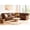 Light Brown, variant on Ellesophas 109" Wide Faux Leather Sectional Sofa, 7-Piece L Shaped Couch with Storage Console and Cup Holders, Modular Sectional for Living Room