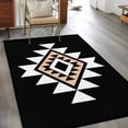 thumbnail image 4 of 4x6 Washable Area Rug, Triangle Combination Pattern Non-Slip Rectangle Rug for Living Room Office, White Brown Black Retro Decor Indoor Accent Floor Mat for Home Decor, 4 of 9