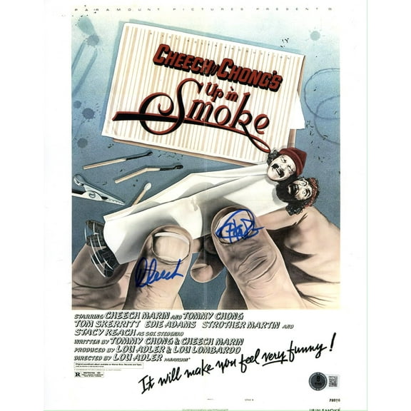 Cheech Marin & Tommy Chong Dual Autographed 11X14 Photo Up In Smoke Posters BAS