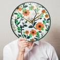 thumbnail image 6 of Yayeee Wall Clock Battery Operated 11.9" Silent Quartz Non-Ticking for Living Room Decor, Flowers Pattern, 6 of 8