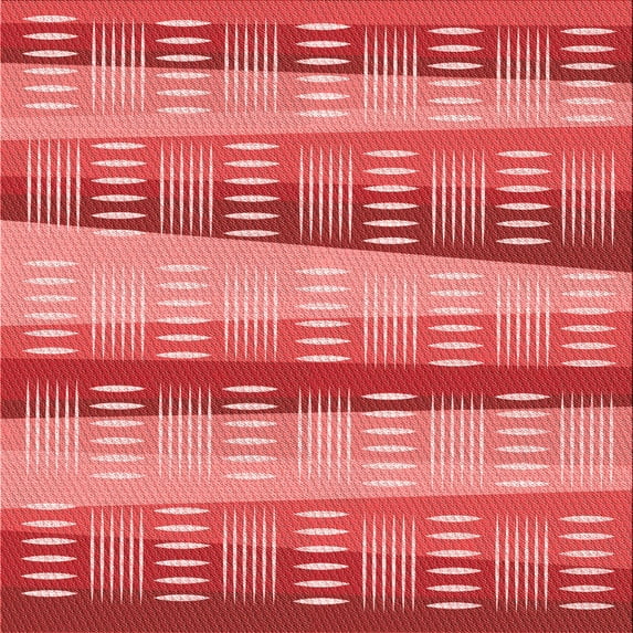 Ahgly Company Machine Washable Indoor Square Transitional Red Area Rugs, 8' Square