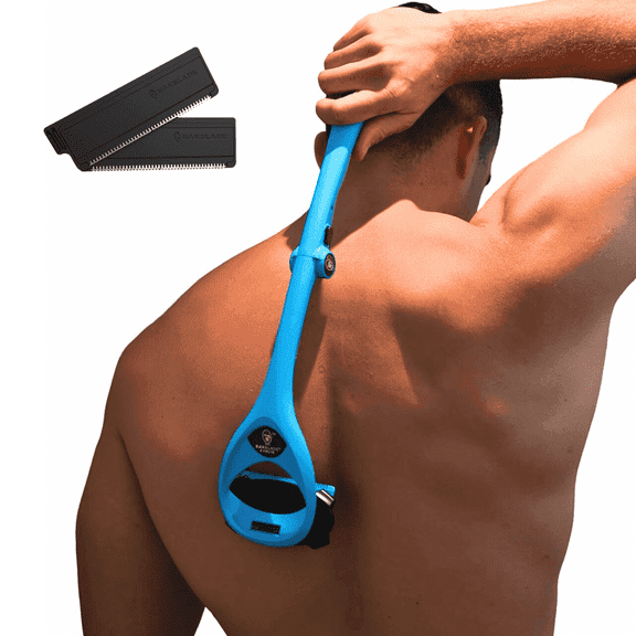 BakBlade 2.0 Mens Back Shaver with 2 Blade Refills, Ergonomic Razor for Wet or Dry Use